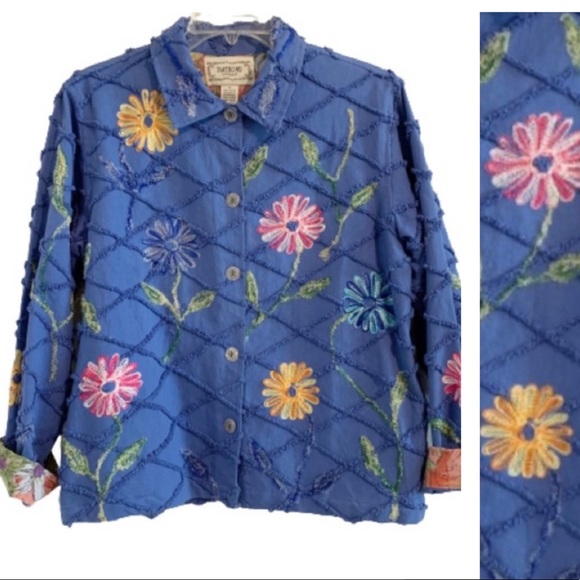 Vintage Coat Spring Retro Twee Floral Embroidered Button Up Jacket - Picture 13 of 13